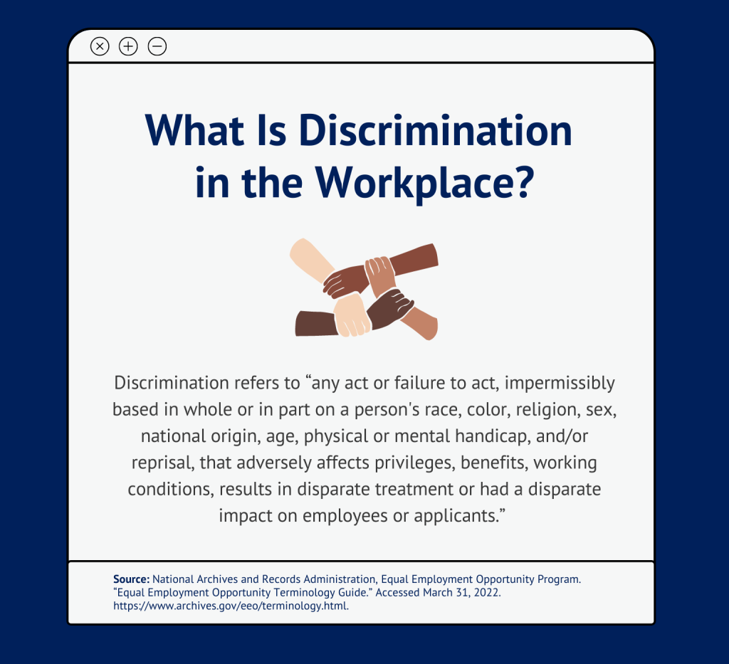 What is discrimination in the workplace?